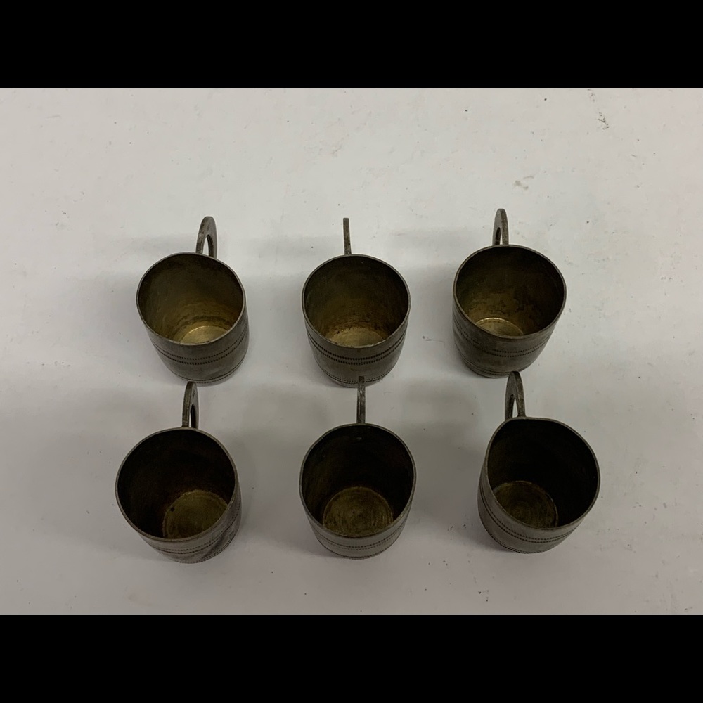 VINTAGE SILVERPLATE JEWISH WINE BARREL W/6 CUPS - Picture 6 of 12